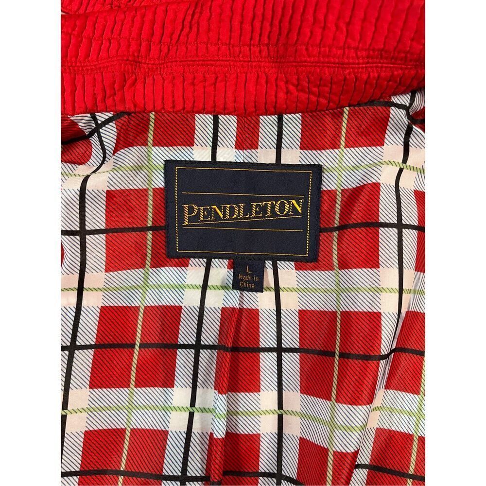 Pendleton Quilted Red Snap Front Jacket Removable… - image 4